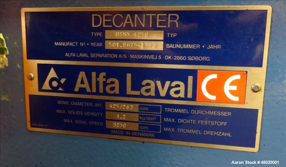 Used- Alfa Laval/Sharples DSNX-4250(PM-36000) Super-D-Canter Centrifuge