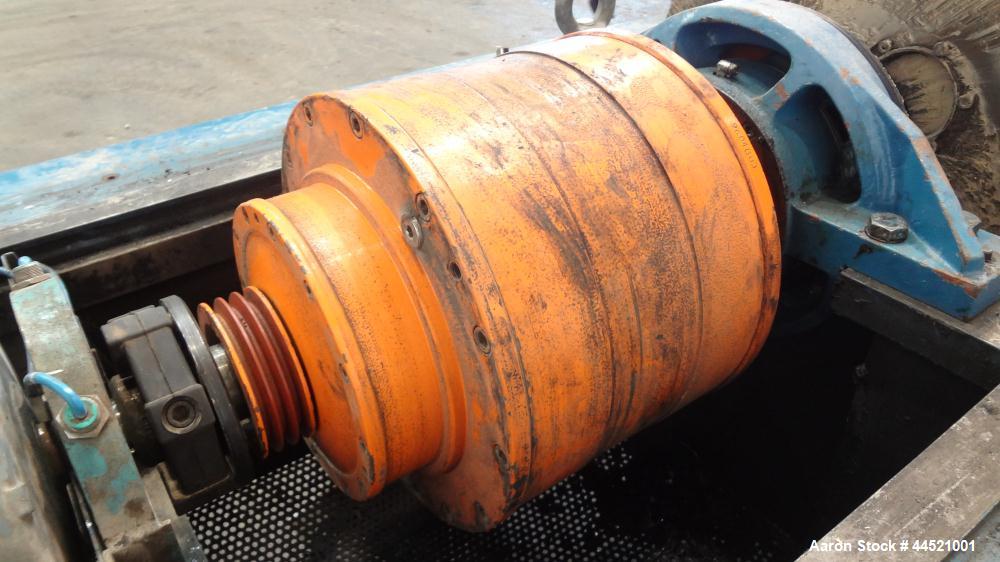 Used Alfa Laval DSNX-4850 Solid Bowl Decanter Centrifuge.  AISI 316 (1.4401) Stainless steel construction on product contact parts.  Max bowl speed 3650 rpm, 2 phase, 18.8" diameter x 80.1" straight ...