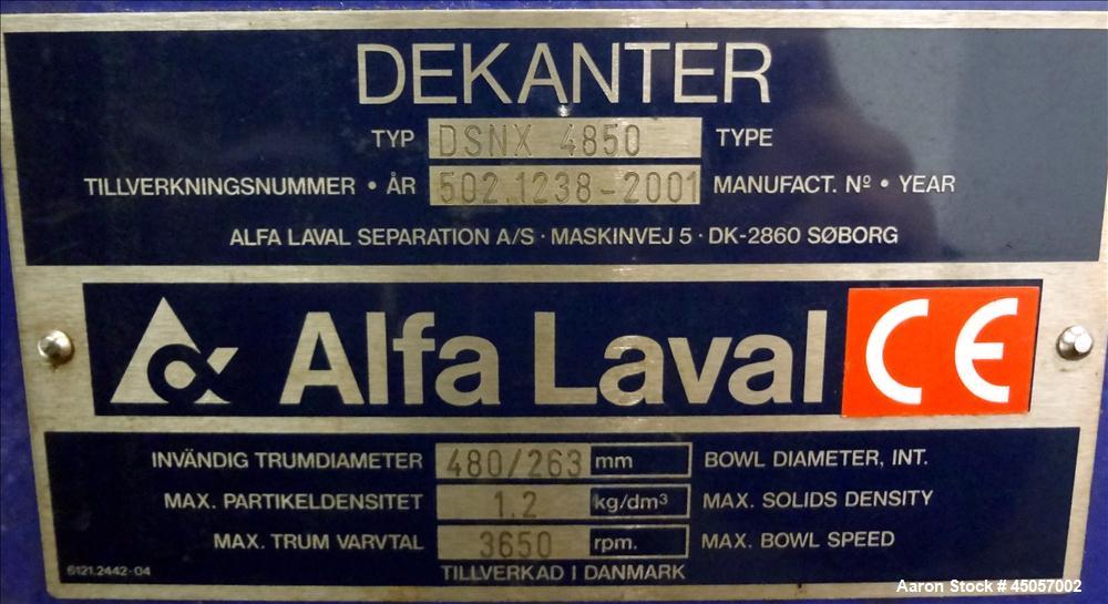 Used Alfa Laval Decanter Centrifuge, DSNX-4850