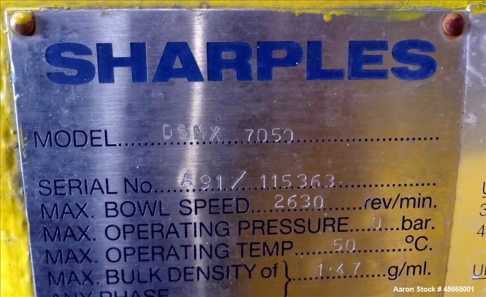Used Alfa Laval/Sharples DSNX 7050 Super-D-Canter Centrifuge
