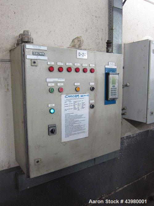 Used Alfa Laval DSNX4850 Decanter Centrifuge. AISI316 (1.4401) Stainless steel construction on product contact parts. Max bowl speed 3650 rpm, 2 phase, 18.8” diameter x 79.4” straight side (480 mm di...