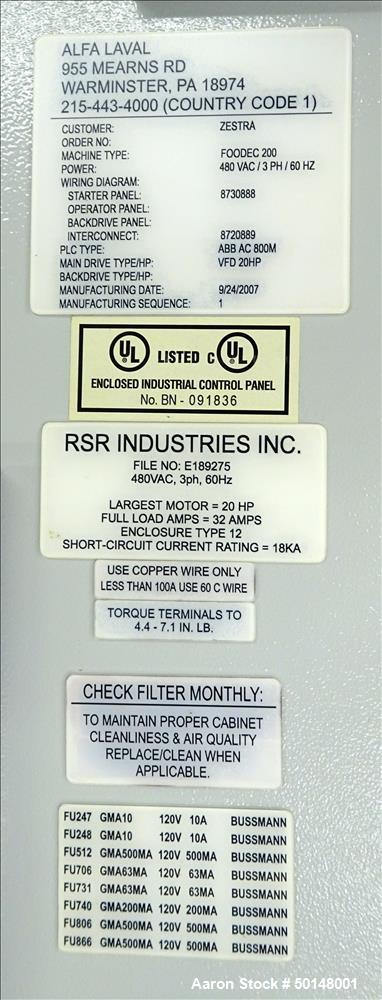 Alfa Laval Foodec Decanter Centrifuge