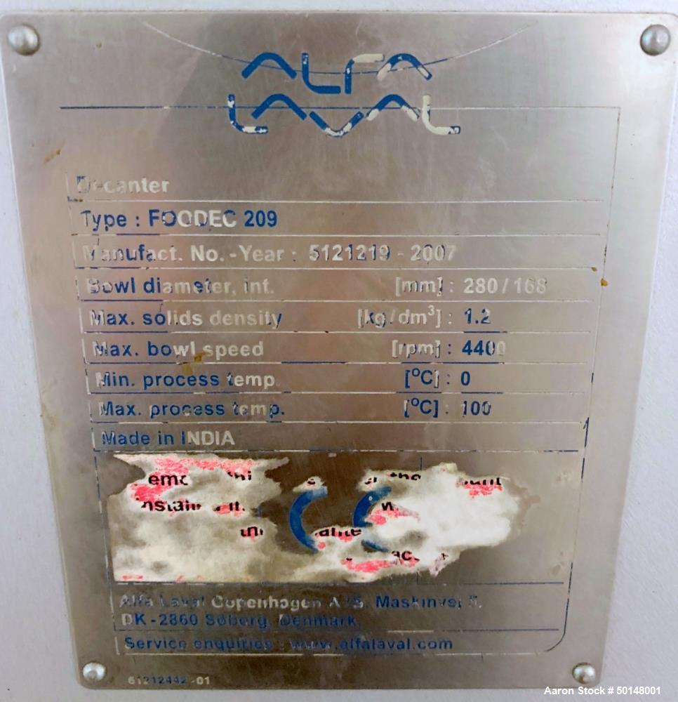 Alfa Laval Foodec Decanter Centrifuge