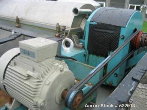 USED: Alfa Laval decanter, bowl and gearbox, type MRNX416S-31C.Material of construction is stainless steel on product contact parts.Max sludge density 1.8. Single row of cake discharge ports. 40.5 hp...