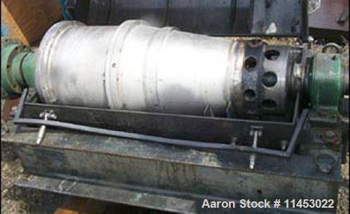 Unused-Used: Alfa Laval NX-314B-31G solid bowl decanter centrifuge. 316 stainless steel construction on product contact areas. Max bowl speed 3250 rpm, 110 mm conveyor, double row of cake discharge p...