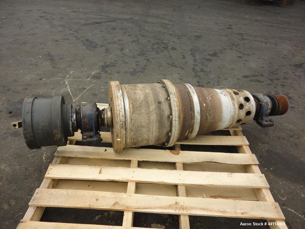 Used Alfa Laval NX-314 Solid Bowl Decanter Centrifuge Rotating Assembly. 316 Stainless steel construction product contact areas. Maximum bowl speed 3250 rpm, 110mm single lead conveyor with welded ha...