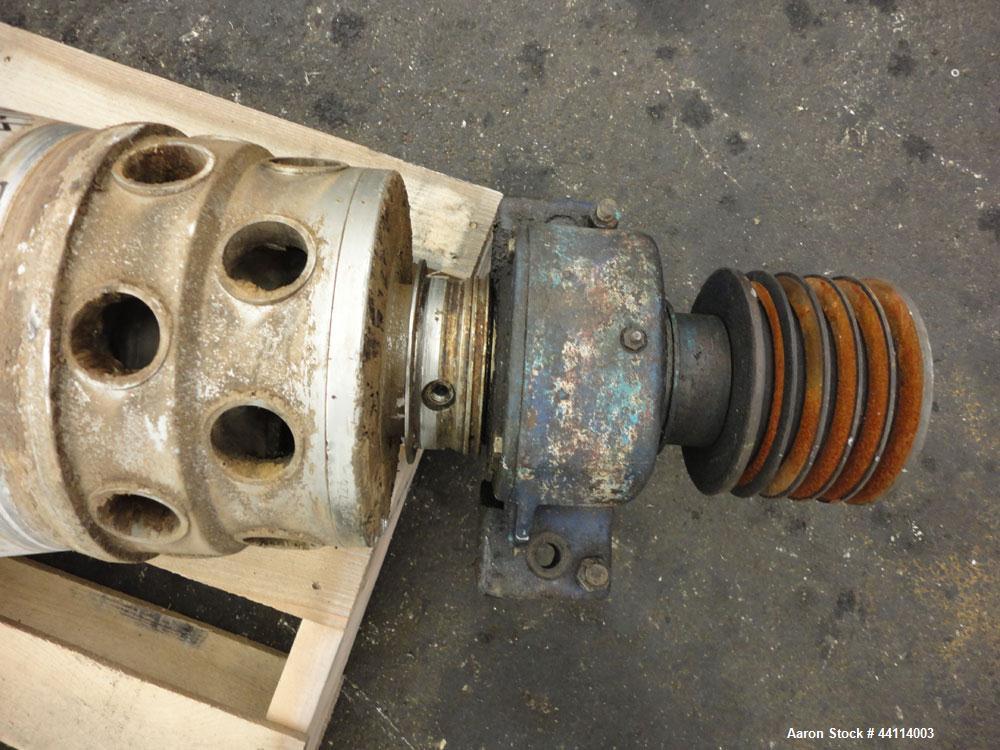 Used Alfa Laval NX-314 Solid Bowl Decanter Centrifuge Rotating Assembly. 316 Stainless steel construction product contact areas. Maximum bowl speed 3250 rpm, 110mm single lead conveyor with welded ha...
