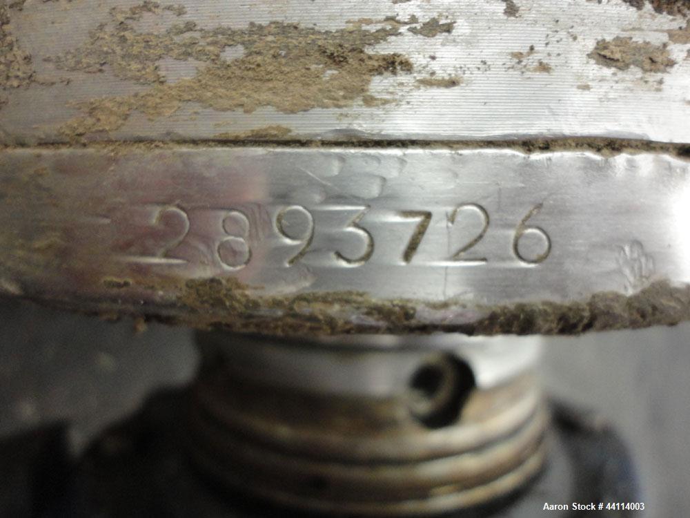 Used Alfa Laval NX-314 Solid Bowl Decanter Centrifuge Rotating Assembly. 316 Stainless steel construction product contact areas. Maximum bowl speed 3250 rpm, 110mm single lead conveyor with welded ha...