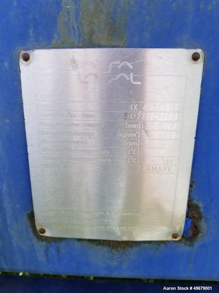 Used Alfa Laval NX-414B-31G Solid Bowl Decanter Centrifuge
