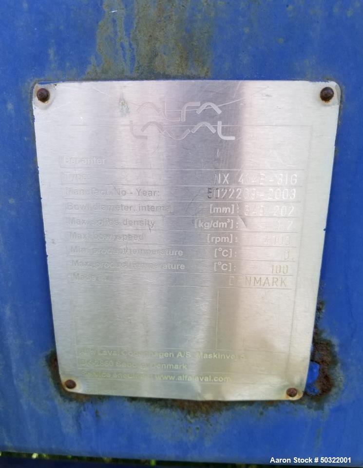 Used Alfa Laval NX-414B-31G Solid Bowl Decanter Centrifuge