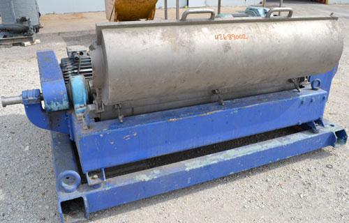 Used Alfa Laval NX-418S-31 Solid Bowl Decanter Centrifuge. 316 Stainless steel construction on product contact parts. Max bowl speed 4000 rpm, 3 phase, 2 ¾" (70 mm) single lead conveyor with welded h...