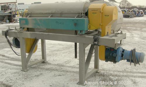 USED: Alfa Laval NX-418-B11G (2/3 phase) solid bowl decanter centrifuge. 316 stainless steel construction on product contact areas, max speed 4000 rpm, approximate 3" single lead conveyor with welded...