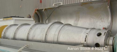 USED: Alfa Laval NX-418-B11G (2/3 phase) solid bowl decanter centrifuge. 316 stainless steel construction on product contact areas, max speed 4000 rpm, approximate 3" single lead conveyor with welded...
