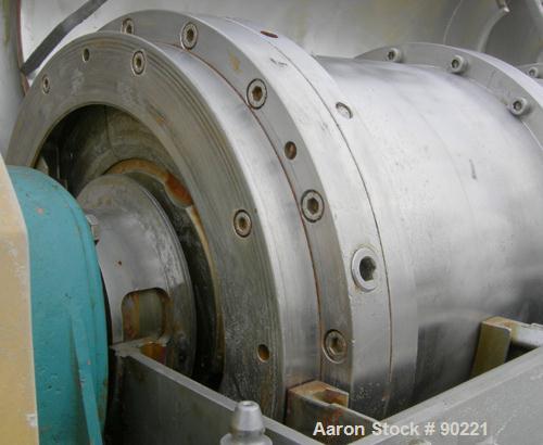 USED: Alfa Laval NX-418-B11G (2/3 phase) solid bowl decanter centrifuge. 316 stainless steel construction on product contact areas, max speed 4000 rpm, approximate 3" single lead conveyor with welded...
