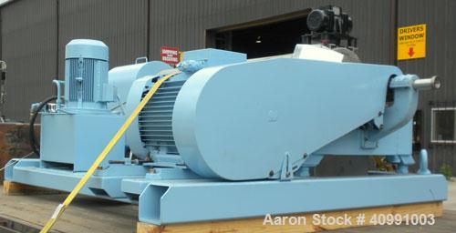 Used Alfa Laval NX-418B-31G Solid Bowl Decanter Centrifuge. 316 stainless steel construction on product contact areas, max bowl speed 4000 rpm. 70 mm single lead axial conveyor with welded hardfacing...