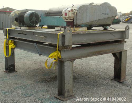 Used Alfa Laval NX-418B-31G Solid Bowl Decanter Centrifuge, 316 Stainless Steel (product contact areas). Maximum bowl speed 3250 rpm, 110mm single lead conveyor with sintered tungsten carbide wear pr...