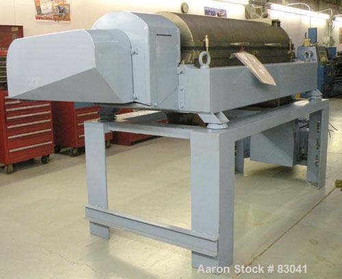 Used Alfa Laval NX-418B-31G Solid Bowl Decanter Centrifuge. 316 stainless steel construction on product contact areas. Maximum bowl speed 4000 rpm. 3" esjberg single lead conveyor with TM-21 welded h...