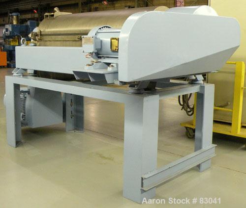 Used Alfa Laval NX-418B-31G Solid Bowl Decanter Centrifuge. 316 stainless steel construction on product contact areas. Maximum bowl speed 4000 rpm. 3" esjberg single lead conveyor with TM-21 welded h...