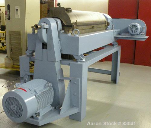 Used Alfa Laval NX-418B-31G Solid Bowl Decanter Centrifuge. 316 stainless steel construction on product contact areas. Maximum bowl speed 4000 rpm. 3" esjberg single lead conveyor with TM-21 welded h...