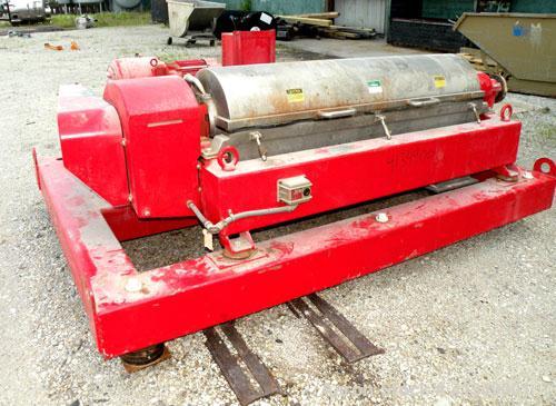 Used Alfa Laval NX-418S-31G Solid Bowl Decanter Centrifuge, 2 phase or 3 phase separation design (presently has plugs in the 3rd phase ports, just requires screw-in 3rd phase regulating tubes), 316 s...
