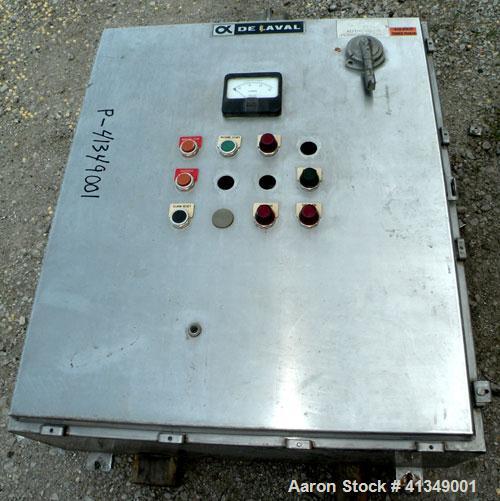 Used Alfa Laval NX-418S-31G Solid Bowl Decanter Centrifuge, 2 phase or 3 phase separation design (presently has plugs in the 3rd phase ports, just requires screw-in 3rd phase regulating tubes), 316 s...
