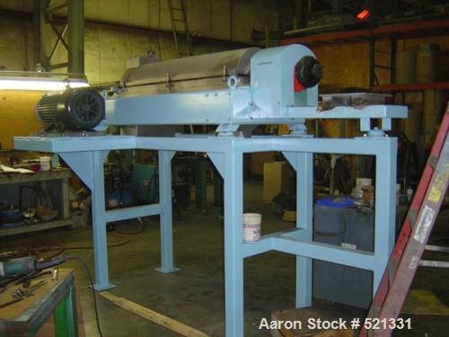 Unused-RECONDITIONED: Alfa Laval NX-418 solid bowl decanter centrifuge, stainless steel construction on product contact areas. Max bowl speed 4000 rpm, single lead conveyor with welded hardfacing, do...