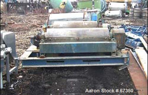 USED: Alfa-Laval NX-418 solid bowl decanter centrifuge rotating assembly, 316 stainless steel construction. Max bowl speed 4000 rpm, 70 mm conveyor with welded hardfacing, centripetal pump liquid dis...