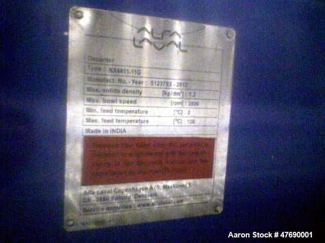 Alfa Laval NX-4551 Three Phase Solid Bowl Decanter Centrifuge