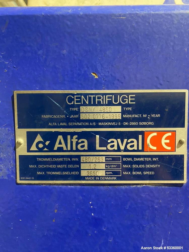 Alfa Laval NX-4850 Solid Bowl Decanter Centrifuge.