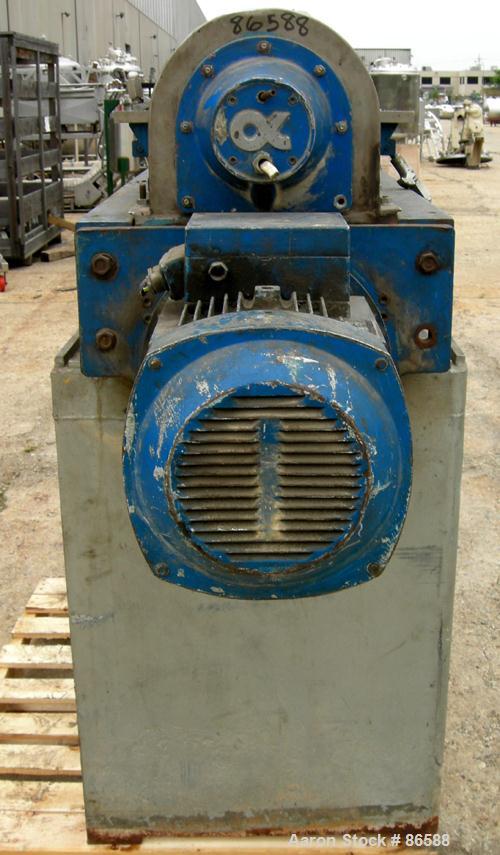 Used Alfa Laval NX-309S-31G Solid Bowl Decanter Centrifuge. Max bowl speed 5600 RPM, stainless steel construction on product contact areas, single lead conveyor, single row of cake discharge ports, b...