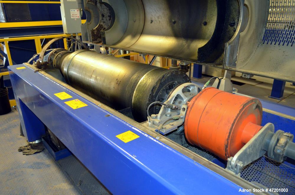 Used Alfa Laval NX3651B-31G Decanter Centrifuge. 316 Stainless steel product contact areas. Maximum bowl speed 4200 rpm, approximate 6" single lead conveyor, single row of lined cake discharge ports,...
