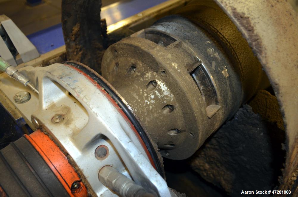 Used Alfa Laval NX3651B-31G Decanter Centrifuge. 316 Stainless steel product contact areas. Maximum bowl speed 4200 rpm, approximate 6" single lead conveyor, single row of lined cake discharge ports,...