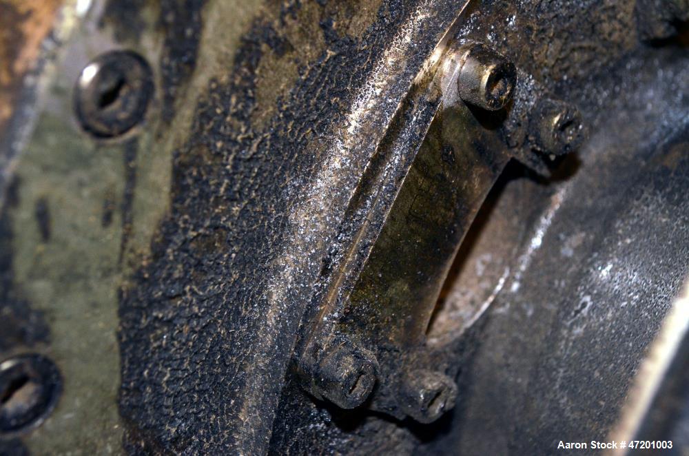 Used Alfa Laval NX3651B-31G Decanter Centrifuge. 316 Stainless steel product contact areas. Maximum bowl speed 4200 rpm, approximate 6" single lead conveyor, single row of lined cake discharge ports,...