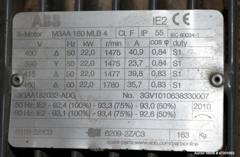Used Alfa Laval NX3651B-31G Decanter Centrifuge. 316 Stainless steel product contact areas. Maximum bowl speed 4200 rpm, approximate 6" single lead conveyor, single row of lined cake discharge ports,...