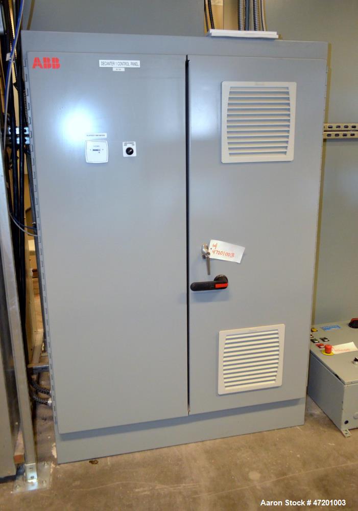 Used Alfa Laval NX3651B-31G Decanter Centrifuge. 316 Stainless steel product contact areas. Maximum bowl speed 4200 rpm, approximate 6" single lead conveyor, single row of lined cake discharge ports,...