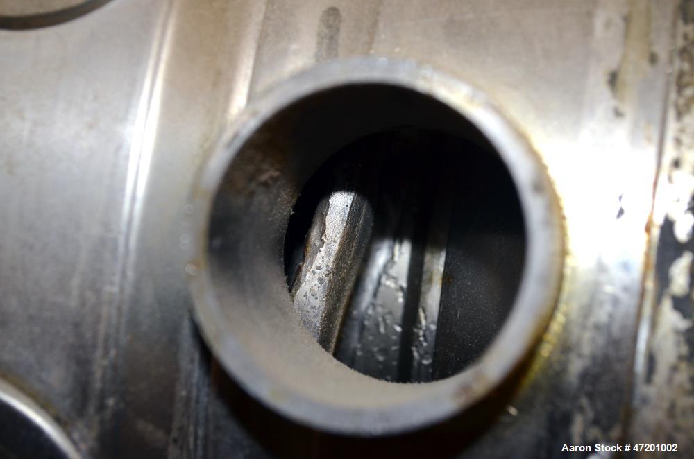 Used Alfa Laval NX 414 Decanter Centrifuge. 316 Stainless steel product contact areas. Maximum bowl speed 4000 rpm, approximate 110mm single lead conveyor, single row of lined cake discharge ports, 2...