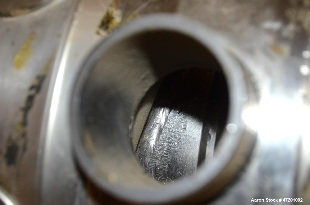 Used Alfa Laval NX 414 Decanter Centrifuge. 316 Stainless steel product contact areas. Maximum bowl speed 4000 rpm, approximate 110mm single lead conveyor, single row of lined cake discharge ports, 2...