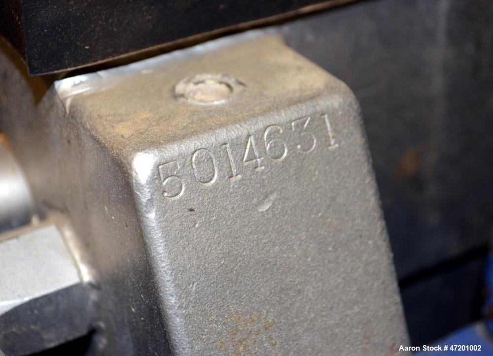 Used Alfa Laval NX 414 Decanter Centrifuge. 316 Stainless steel product contact areas. Maximum bowl speed 4000 rpm, approximate 110mm single lead conveyor, single row of lined cake discharge ports, 2...