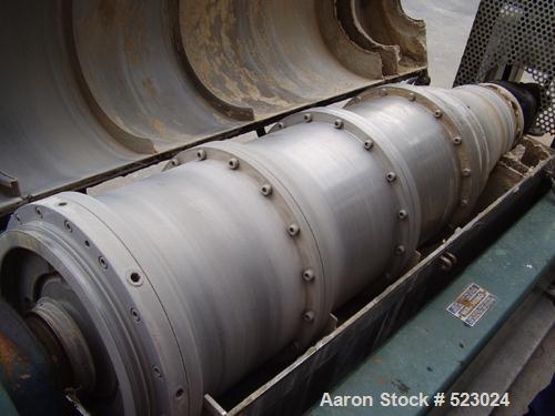 USED: Alfa Laval decanter, type NX418B-11G. 316 stainless steelconstruction on product contact parts. Max bowl speed 2250 rpm.70 mm single lead conveyor with welded hardfacing, double row oflined cak...