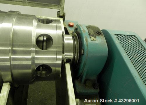 Used Alfa Laval NX-418S-31G (2 or 3 phase design) Solid Bowl Decanter Centrifuge. 316 Stainless steel construction on product contact areas, maximum bowl speed 4000 rpm, 70 mm single lead conveyor, s...