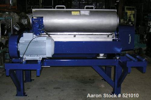USED: Alfa Laval decanter, type NX418S-31G. Material of constructionis stainless steel on product contact parts. Single row of cakedischarge ports. Max bowl speed 4000 rpm by a 55.5 hp/37kw-8.25 hp/5...