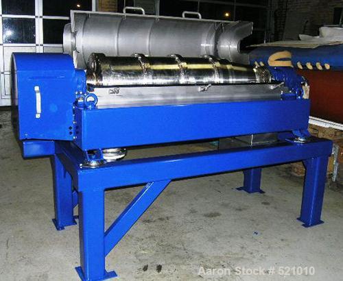 USED: Alfa Laval decanter, type NX418S-31G. Material of constructionis stainless steel on product contact parts. Single row of cakedischarge ports. Max bowl speed 4000 rpm by a 55.5 hp/37kw-8.25 hp/5...
