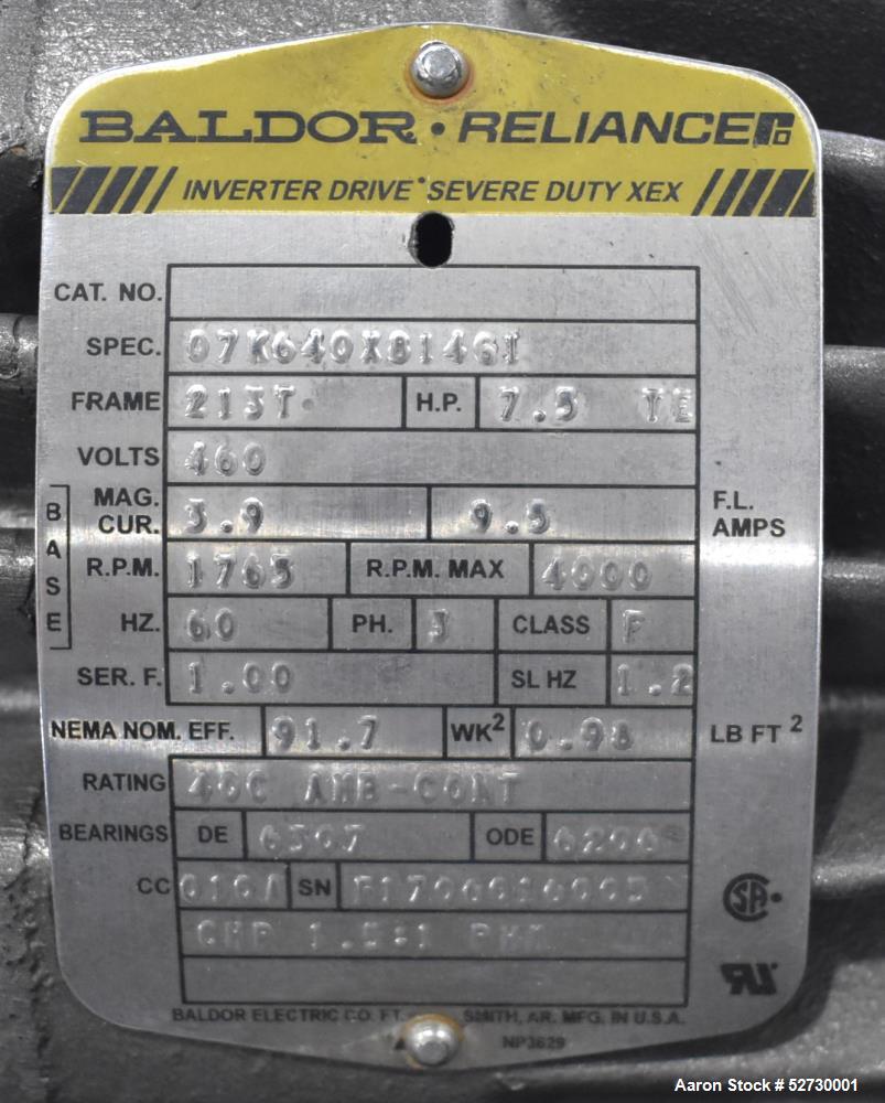 Used Alfa Laval P1-305 Solid Bowl Decanter Centrifuge. 304 Stainless Steel contract areas. Maximum solids density 1.3 kg/dm3. Maximum bowl speed 4200 rpm. Feed temperature 32 to 212 degrees F. Approx...