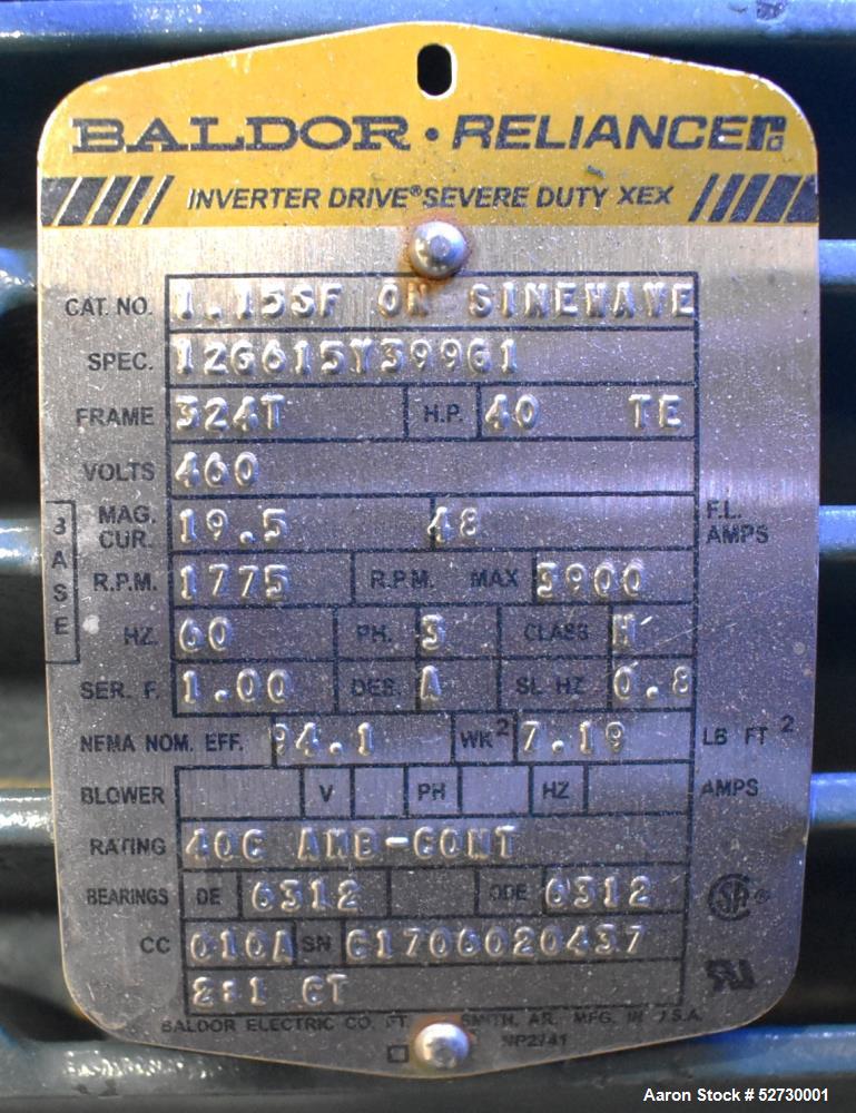 Used Alfa Laval P1-305 Solid Bowl Decanter Centrifuge. 304 Stainless Steel contract areas. Maximum solids density 1.3 kg/dm3. Maximum bowl speed 4200 rpm. Feed temperature 32 to 212 degrees F. Approx...