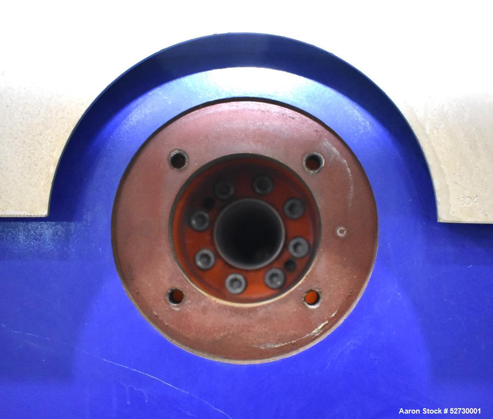 Used Alfa Laval P1-305 Solid Bowl Decanter Centrifuge. 304 Stainless Steel contract areas. Maximum solids density 1.3 kg/dm3. Maximum bowl speed 4200 rpm. Feed temperature 32 to 212 degrees F. Approx...