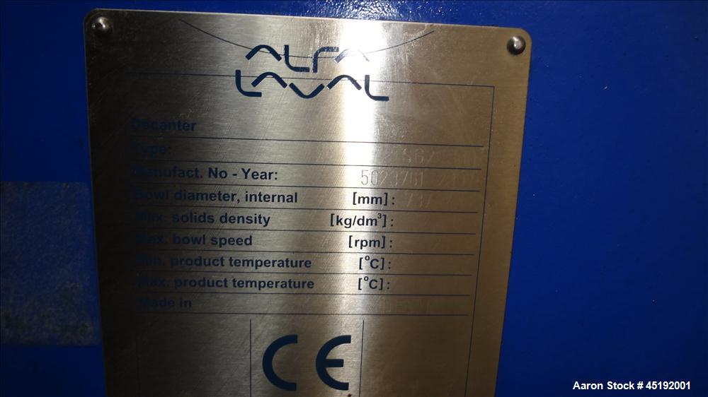 Used Stainless Steel Alfa Laval Solid Bowl Decanter Centrifuge