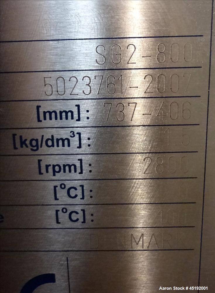 Used- Stainless Steel Alfa Laval Solid Bowl Decanter Centrifuge