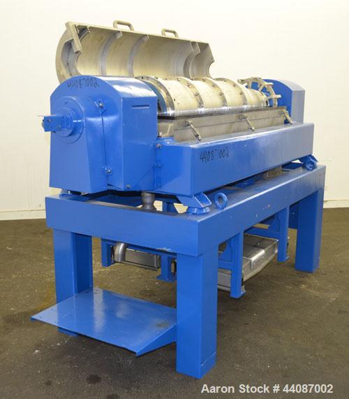 Used Alfa Laval UVNX-418 Solid Bowl Decanter Centrifuge. 316 Stainless steel (product contact areas). Approximate 70mm single lead conveyor, 2 or 3 phase machine, maximum bowl speed 3250 rpm, regulat...