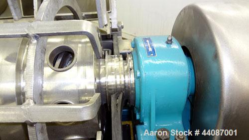 Used Alfa Laval UVNX-314B-11G Solid Bowl Decanter Centrifuge. 316 Stainless steel (product contact areas). approximate 70mm double lead conveyor, maximum bowl speed 3250 rpm, base, single row of line...