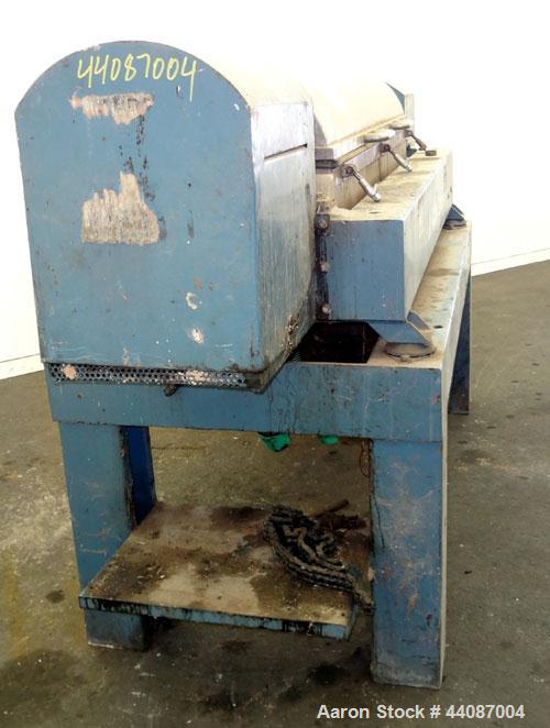 Used Alfa Laval UVNX-418 (2 or 3 phase) Solid Bowl Decanter Centrifuge. 316 Stainless steel (product contact areas). single lead conveyor, single row of lined cake discharge ports,cake discharge cage...